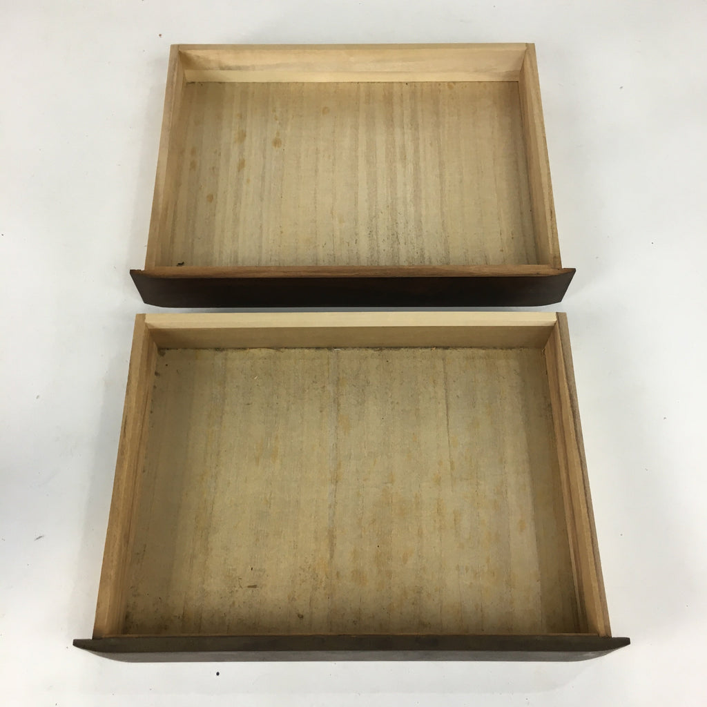 Japanese Wooden Sewing Box Vtg Haribako Chest Tansu 2 Drawers T257