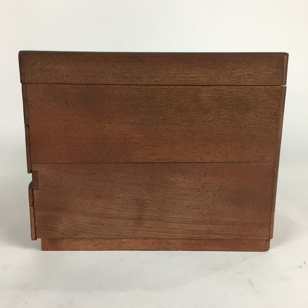 Japanese Wooden Sewing Box Vtg Haribako Chest Tansu 2 Drawers T257