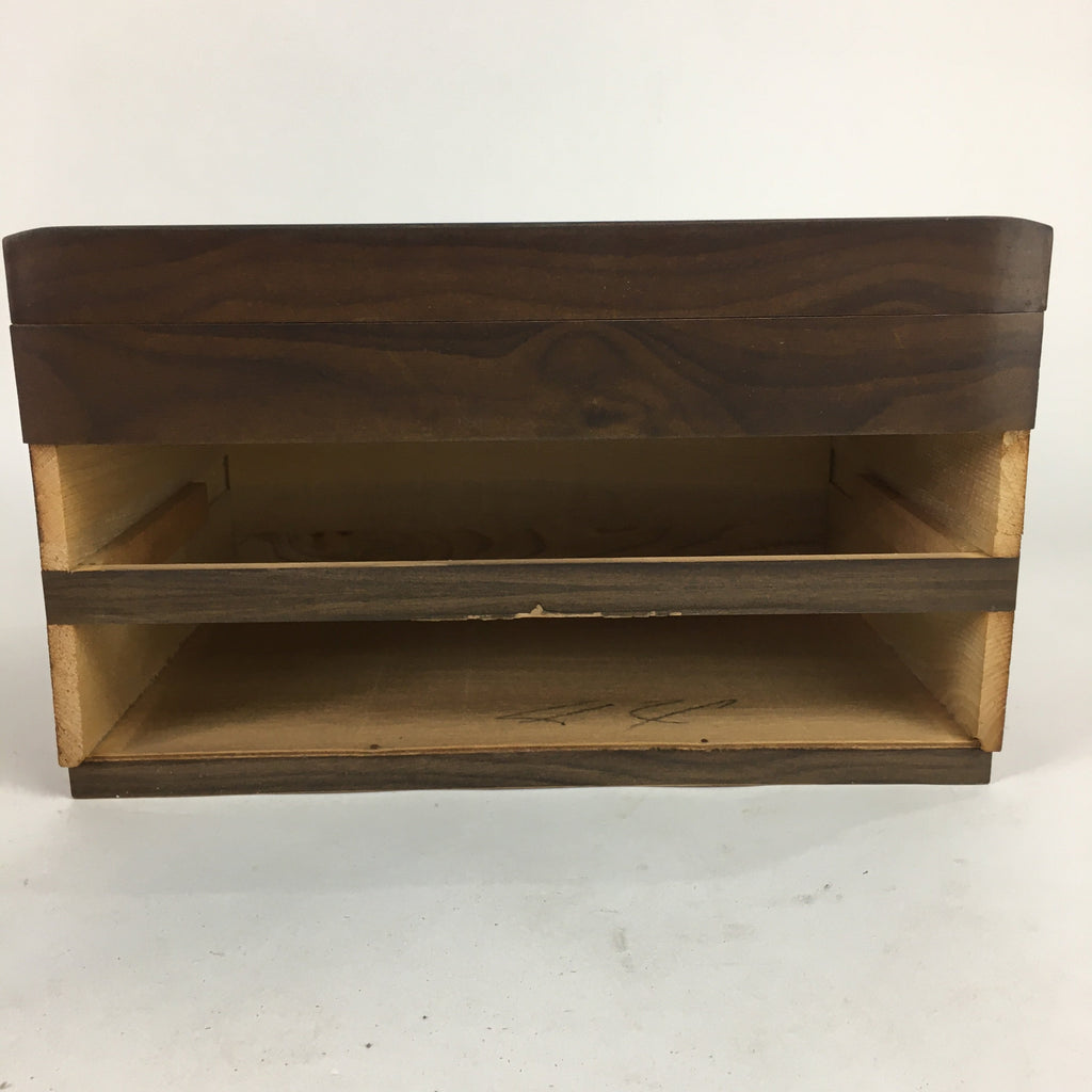 Japanese Wooden Sewing Box Vtg Haribako Chest Tansu 2 Drawers T257