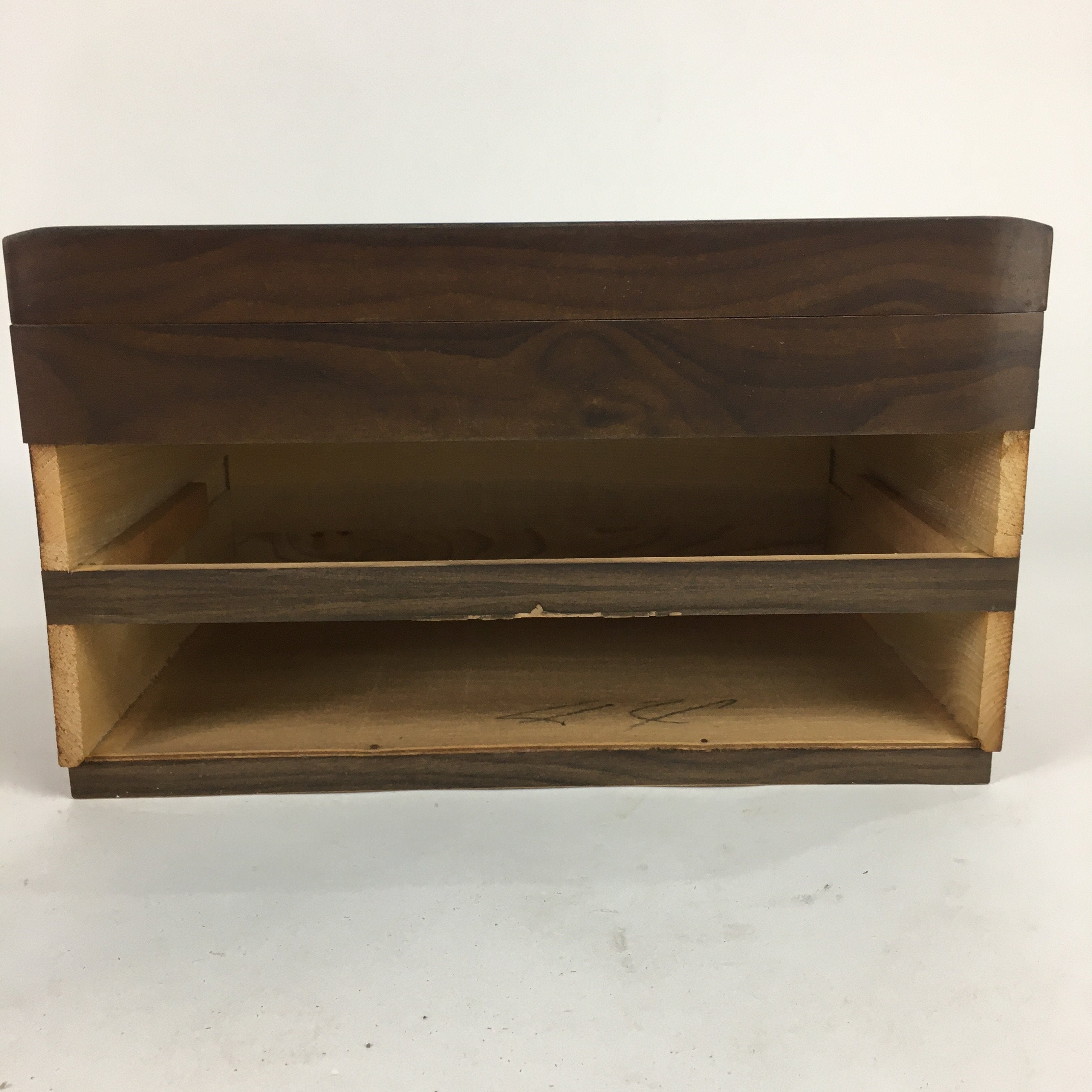 Japanese Wooden Sewing Box Vtg Haribako Chest Tansu 2 Drawers T257
