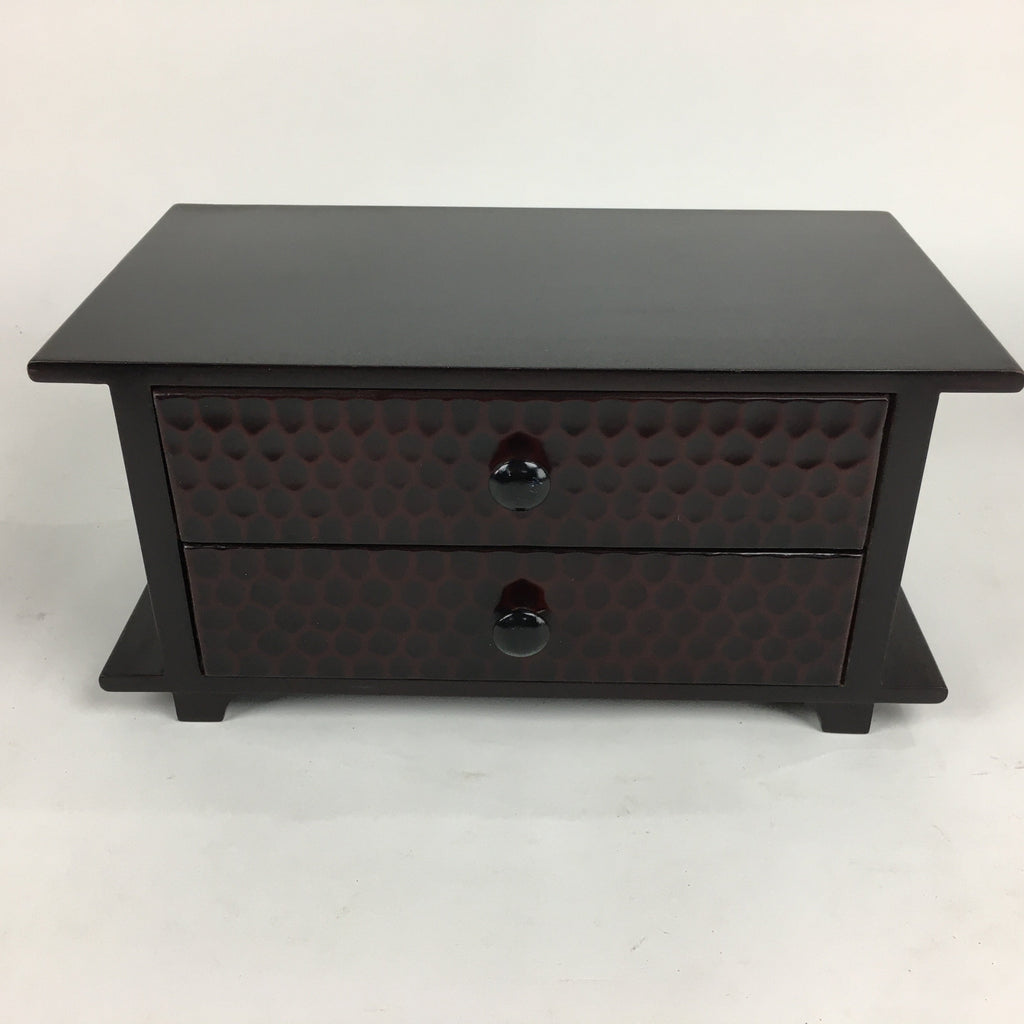 Japanese Wooden Sewing Box Vtg Haribako Chest Tansu 2 Drawers T260