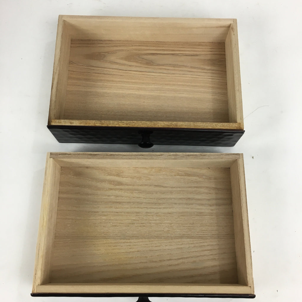 Japanese Wooden Sewing Box Vtg Haribako Chest Tansu 2 Drawers T261