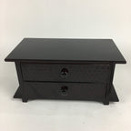 Japanese Wooden Sewing Box Vtg Haribako Chest Tansu 2 Drawers T261