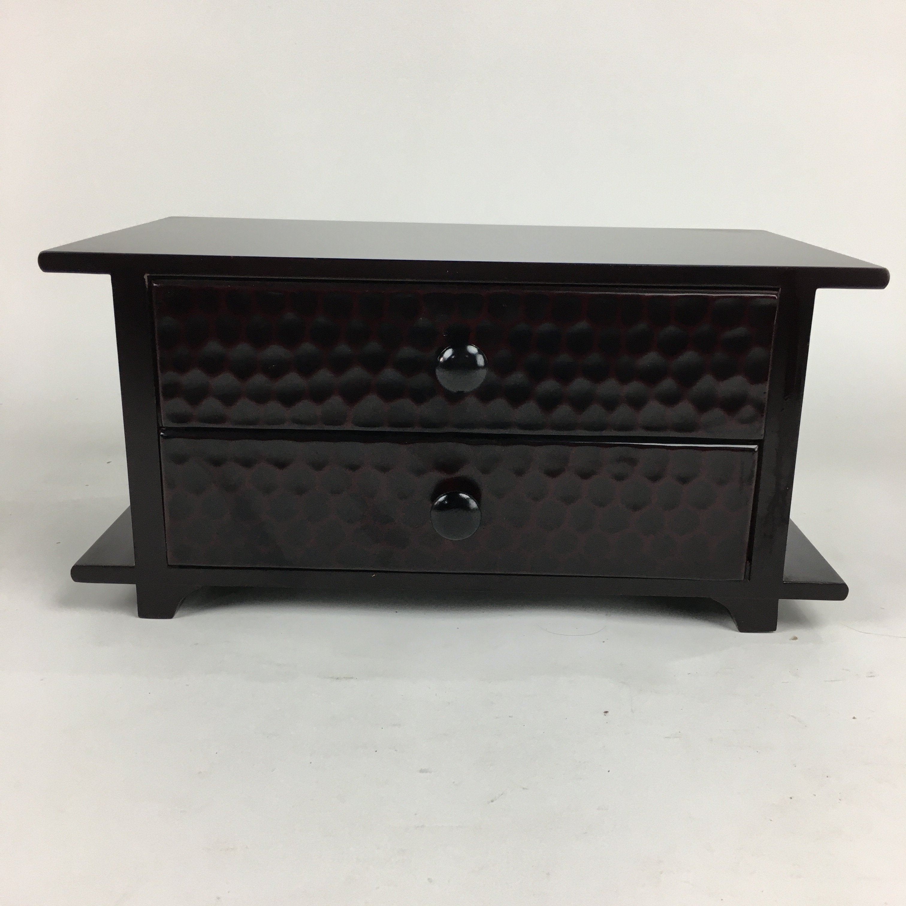 Japanese Wooden Sewing Box Vtg Haribako Chest Tansu 2 Drawers T261