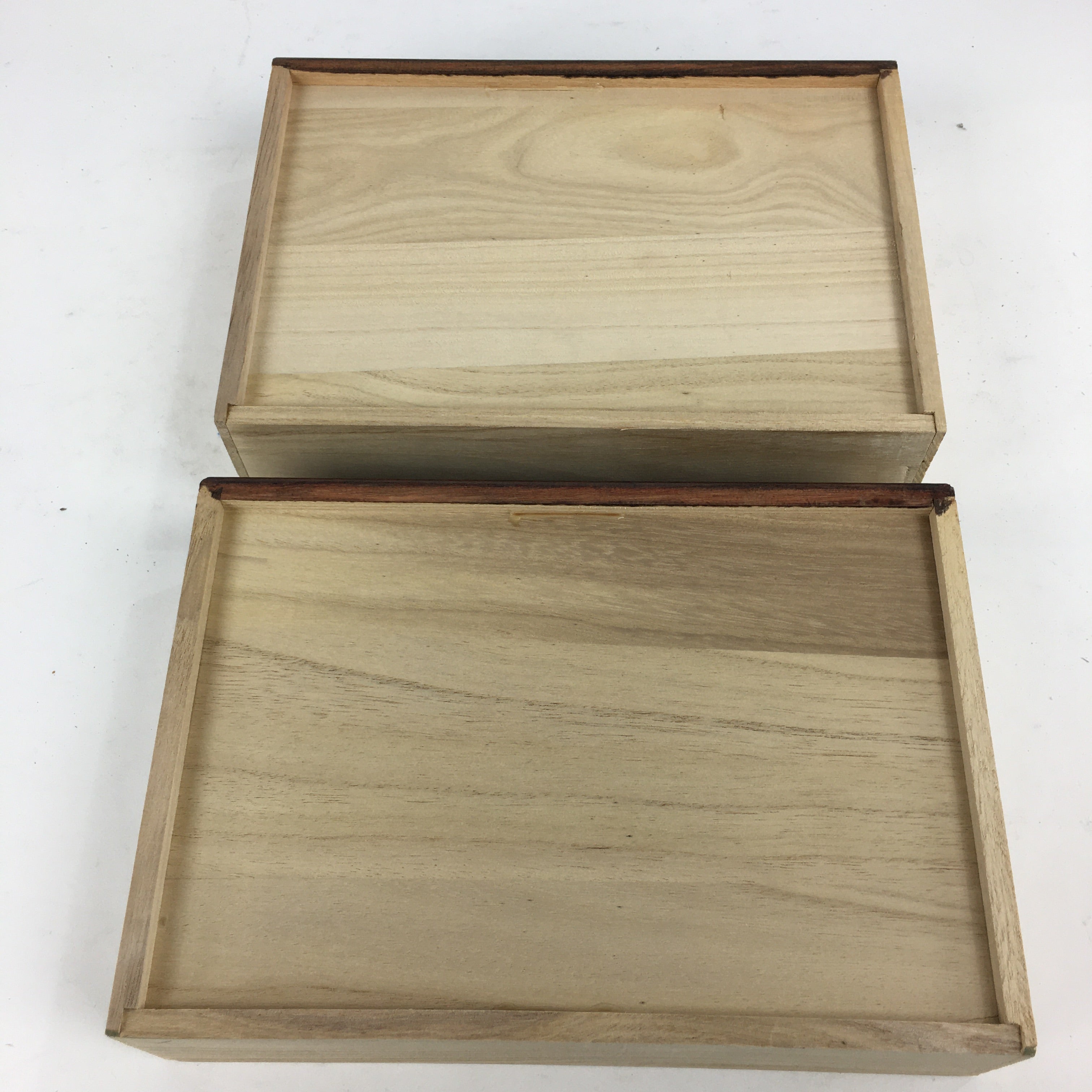 Japanese Wooden Sewing Box Vtg Haribako Chest Tansu 2 Drawers T272