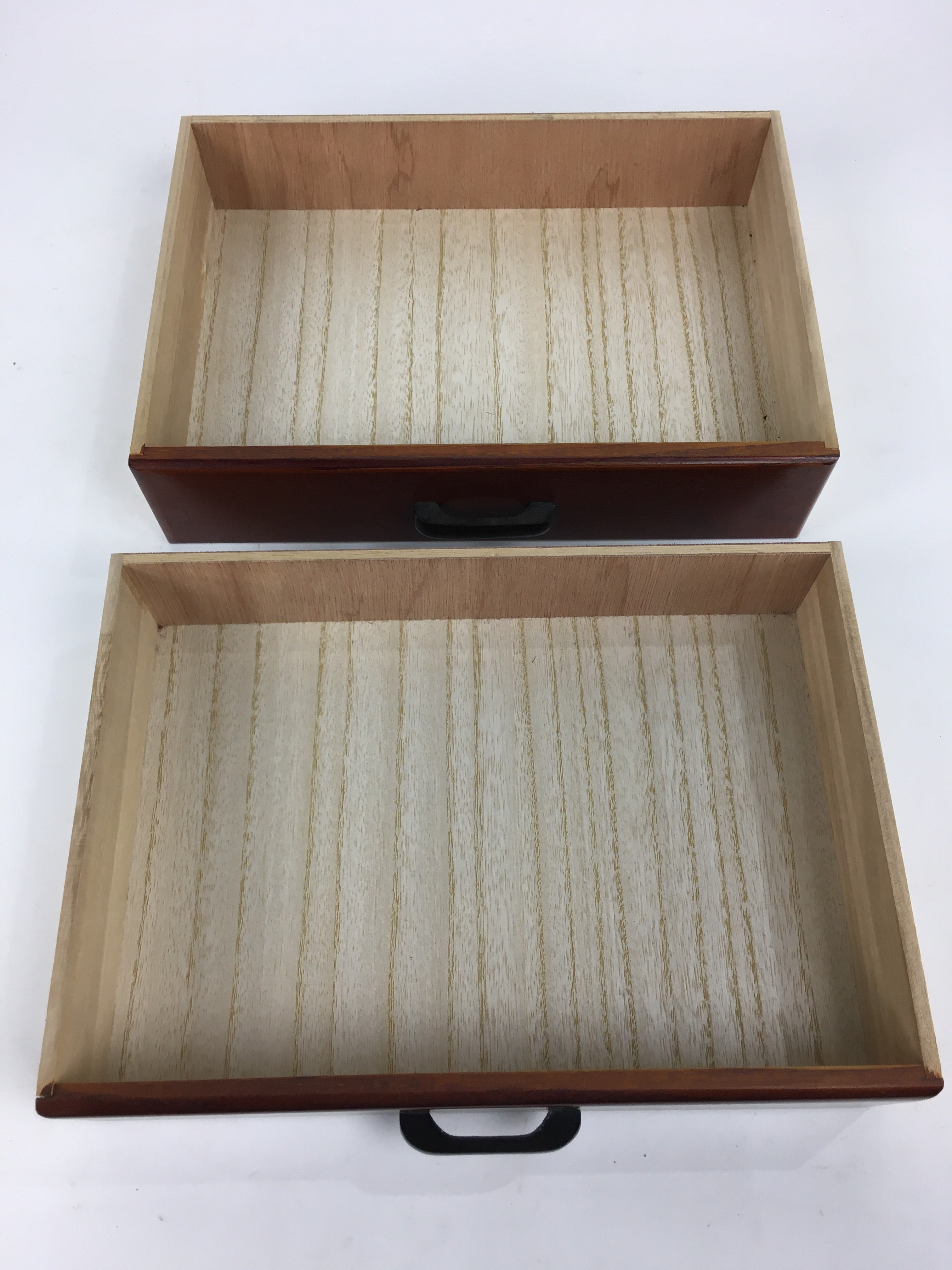 Japanese Wooden Sewing Box Vtg Haribako Chest Tansu 2 Drawers T273