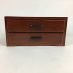 Japanese Wooden Sewing Box Vtg Haribako Chest Tansu 2 Drawers T273
