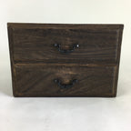 Japanese Wooden Sewing Box Vtg Haribako Chest Tansu 2 Drawers T304