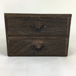 Japanese Wooden Sewing Box Vtg Haribako Chest Tansu 2 Drawers T304