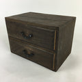 Japanese Wooden Sewing Box Vtg Haribako Chest Tansu 2 Drawers T304