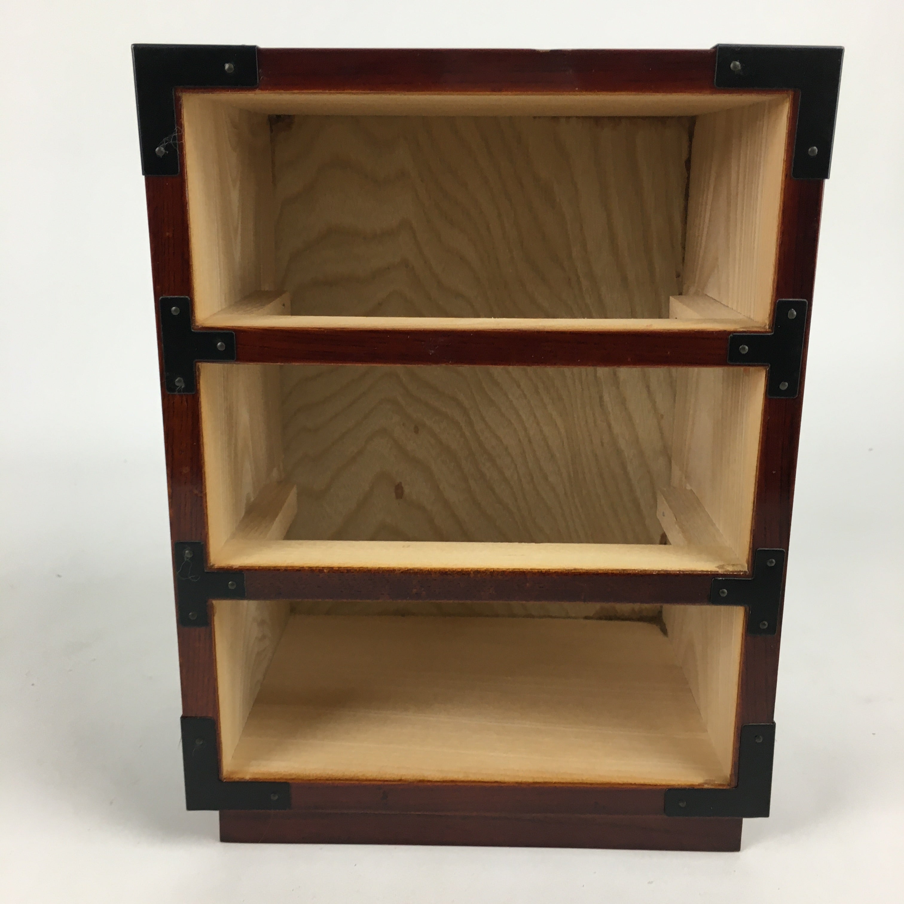 Japanese Wooden Sewing Box Vtg Haribako Chest Tansu 3 Drawers Brown T279