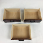 Japanese Wooden Sewing Box Vtg Haribako Chest Tansu 3 Drawers Brown T279