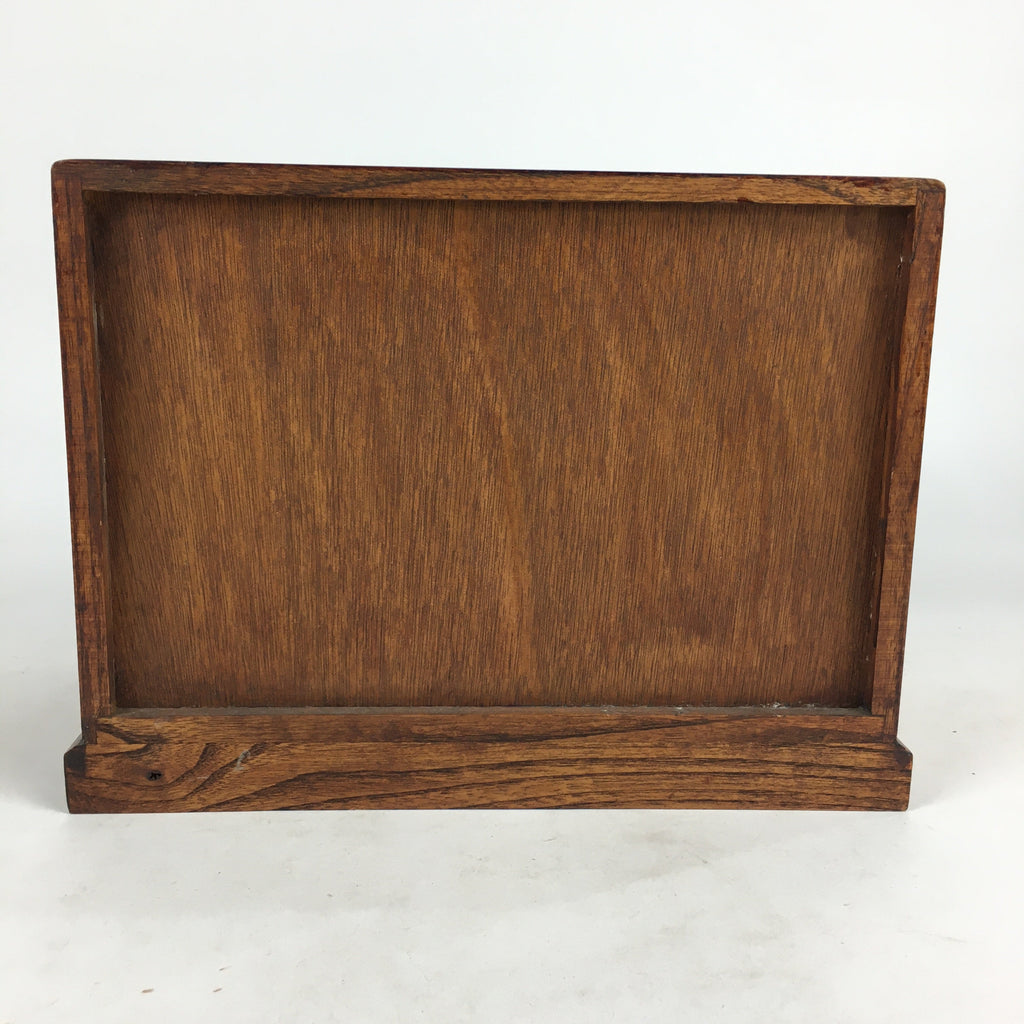 Japanese Wooden Sewing Box Vtg Haribako Chest Tansu 3 Drawers Brown T281