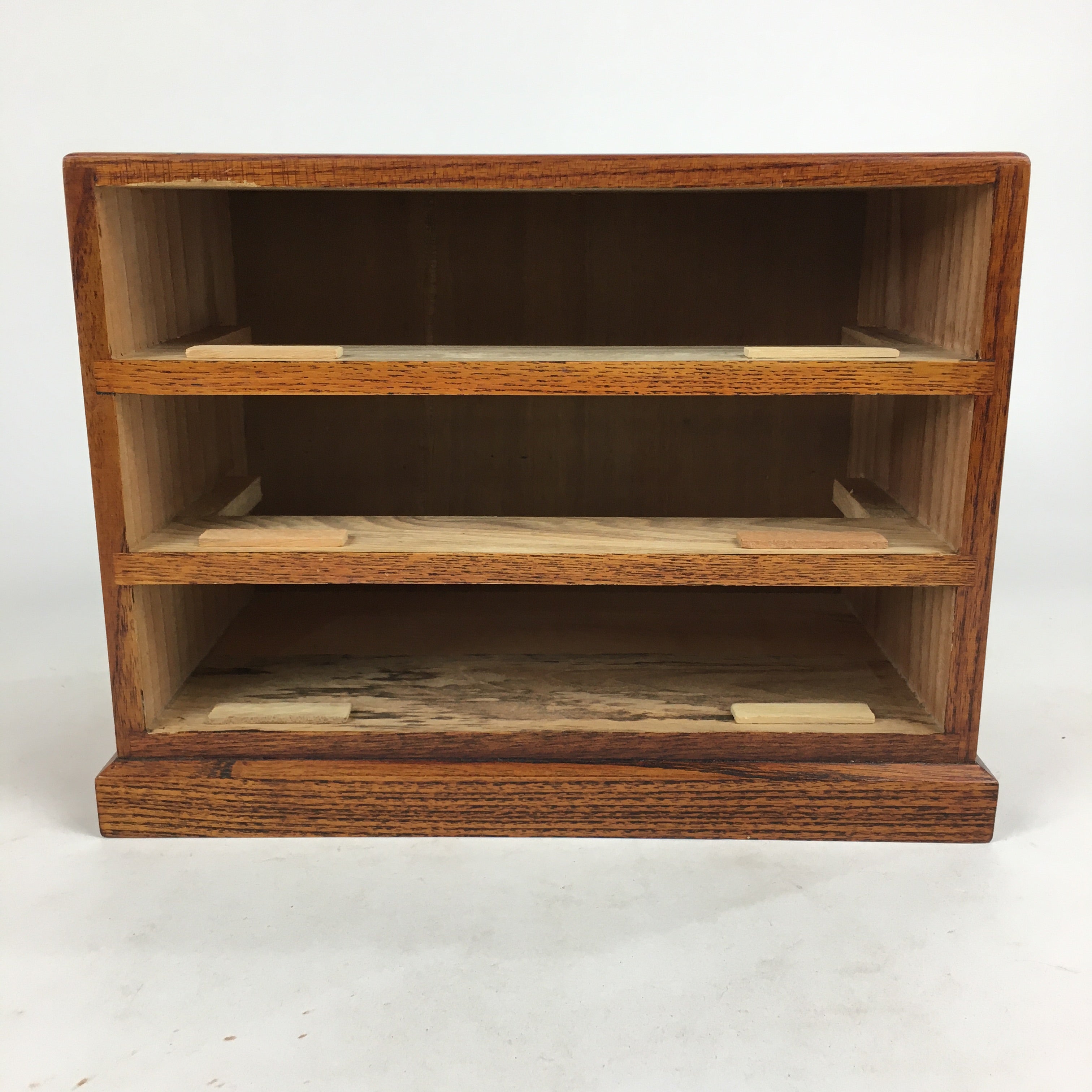 Japanese Wooden Sewing Box Vtg Haribako Chest Tansu 3 Drawers Brown T281