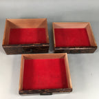 Japanese Wooden Sewing Box Vtg Haribako Chest Tansu 3 Drawers Cherry Bark T229