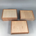 Japanese Wooden Sewing Box Vtg Haribako Chest Tansu 3 Drawers Cherry Bark T229