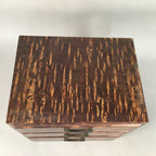 Japanese Wooden Sewing Box Vtg Haribako Chest Tansu 3 Drawers Cherry Bark T229