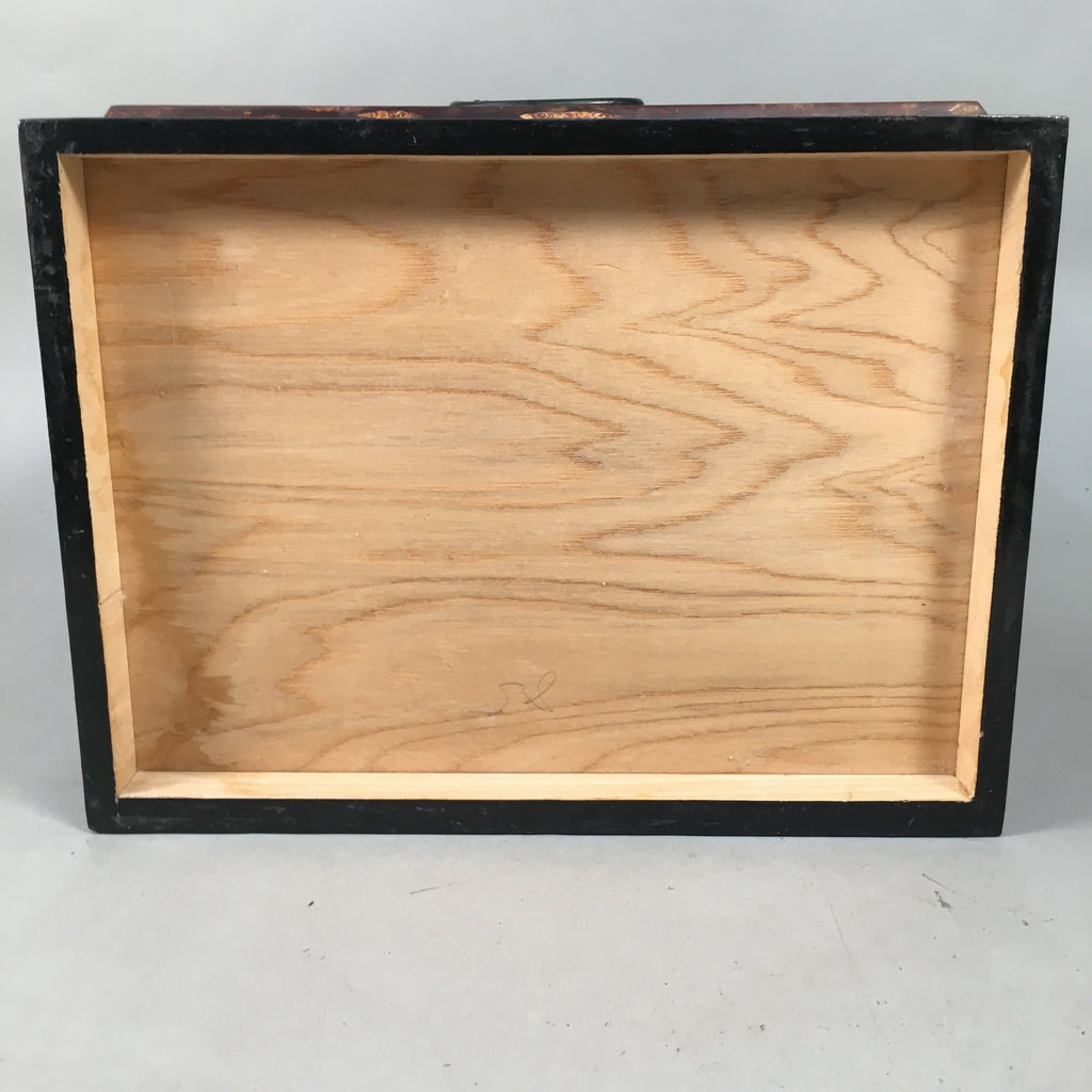 Japanese Wooden Sewing Box Vtg Haribako Chest Tansu 3 Drawers Cherry Bark T229