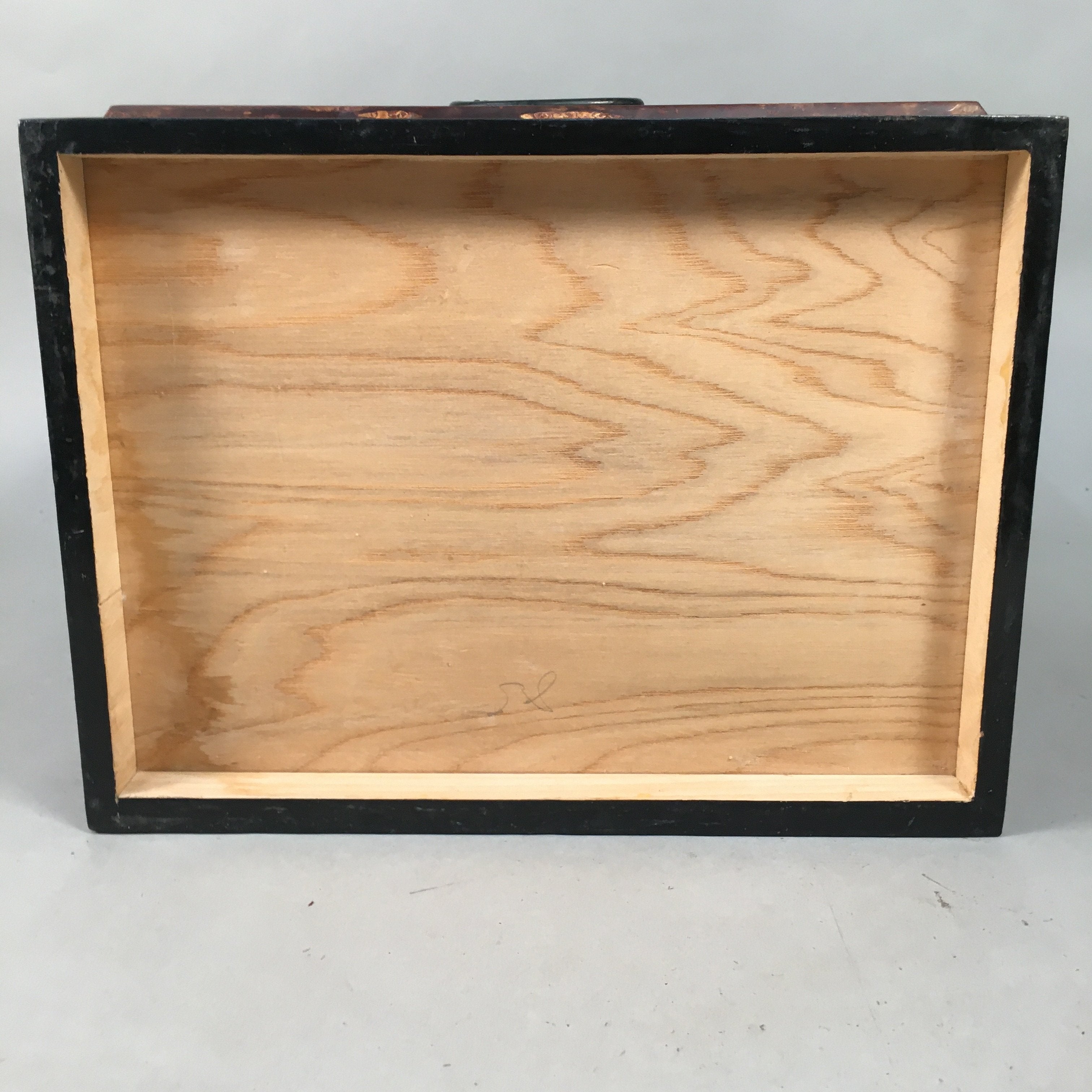 Japanese Wooden Sewing Box Vtg Haribako Chest Tansu 3 Drawers Cherry Bark T229
