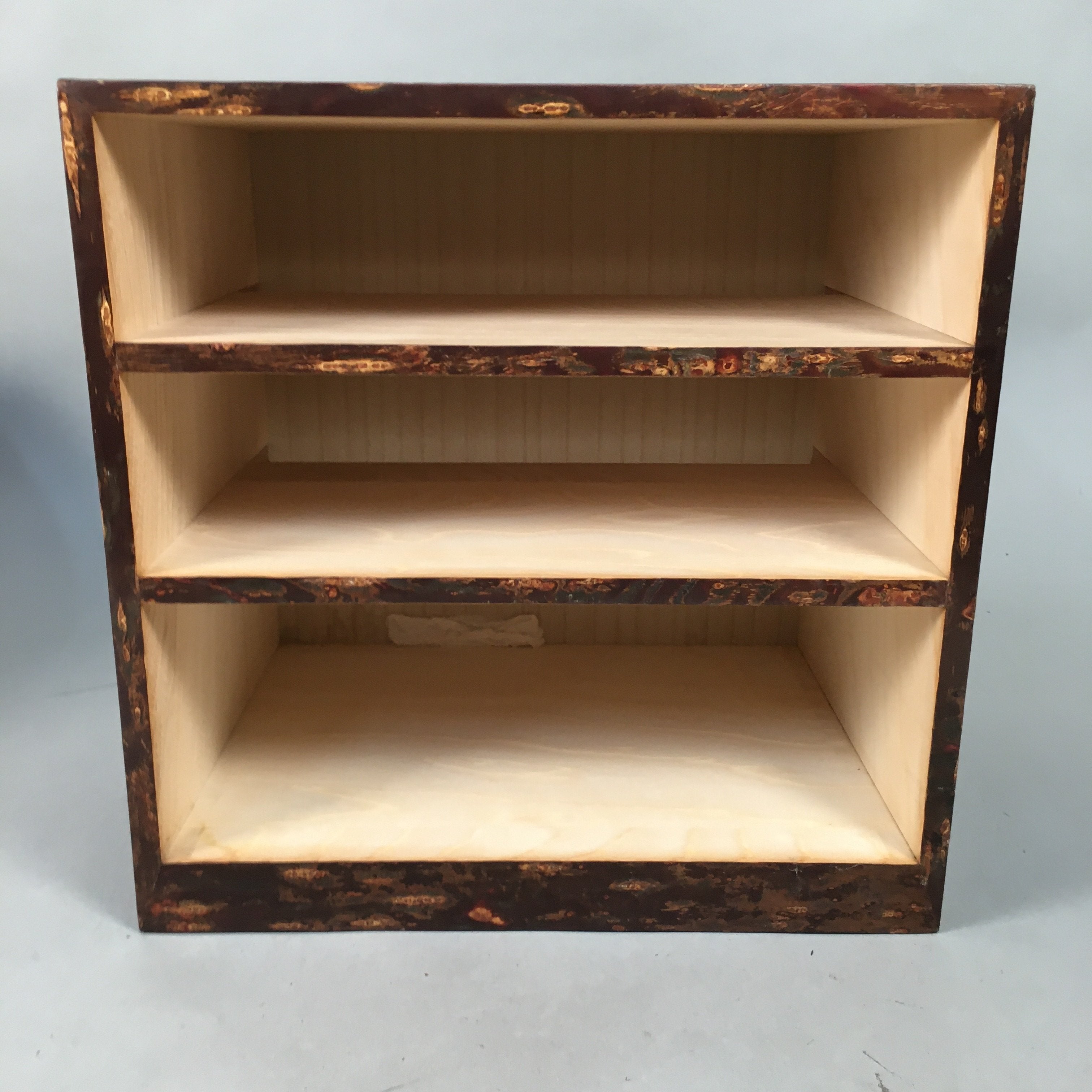 Japanese Wooden Sewing Box Vtg Haribako Chest Tansu 3 Drawers Cherry Bark T229
