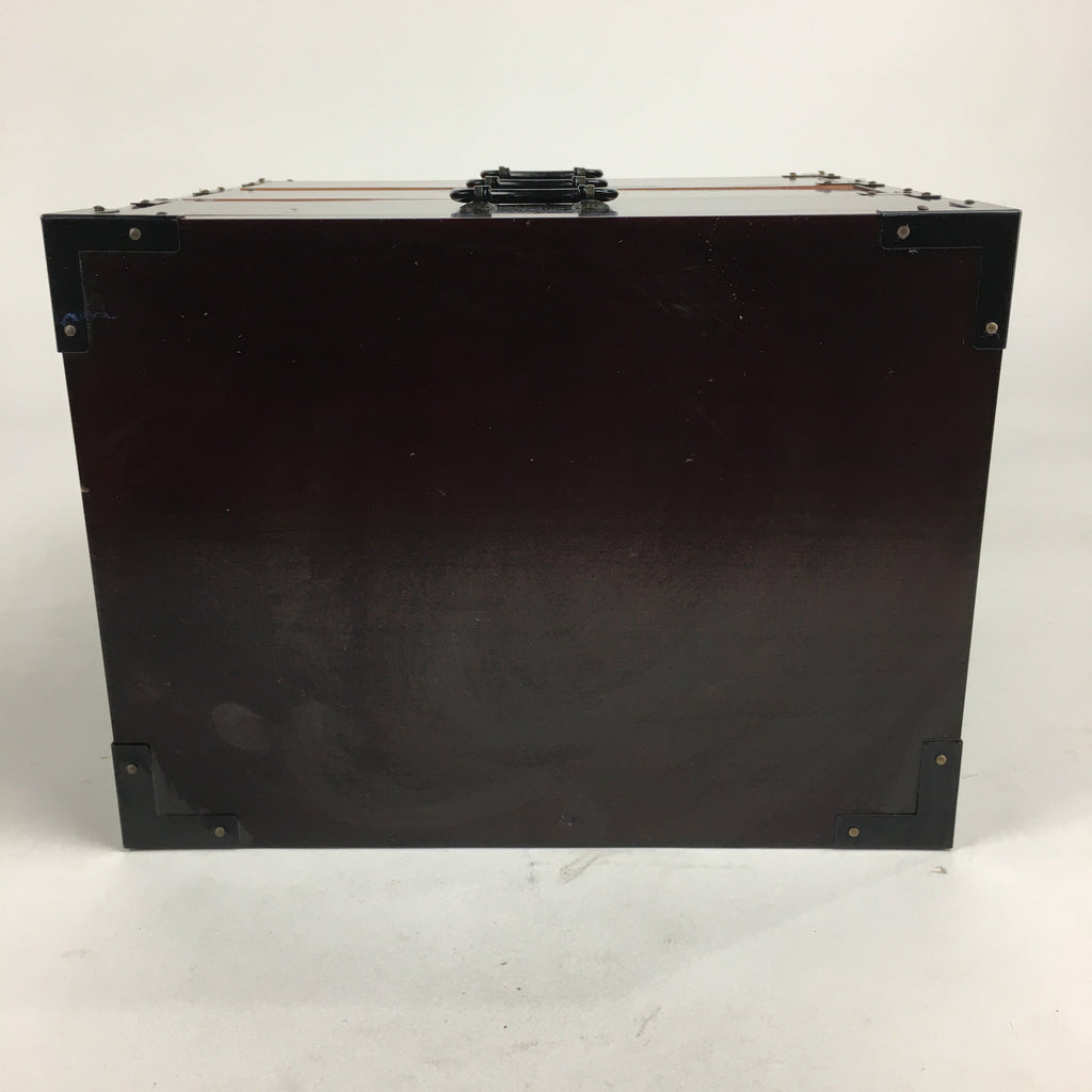 Japanese Wooden Sewing Box Vtg Haribako Chest Tansu 3 Drawers Iris T280