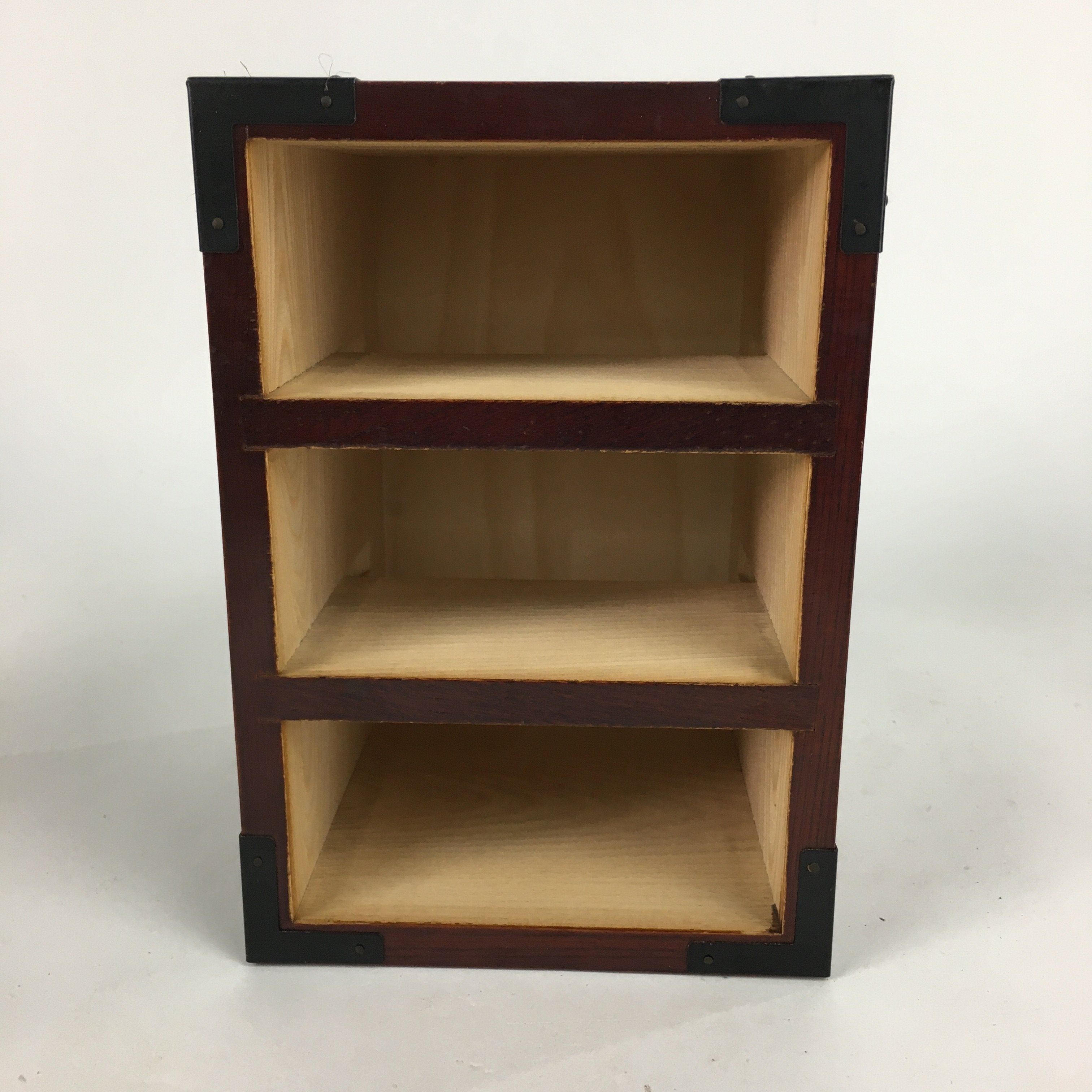Japanese Wooden Sewing Box Vtg Haribako Chest Tansu 3 Drawers T252