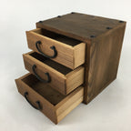 Japanese Wooden Sewing Box Vtg Haribako Chest Tansu 3 Drawers T298