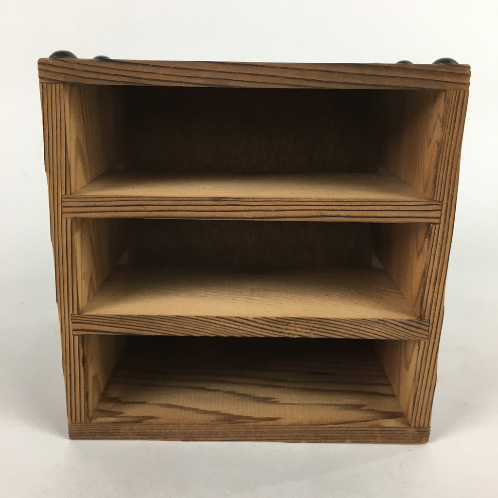 Japanese Wooden Sewing Box Vtg Haribako Chest Tansu 3 Drawers T298