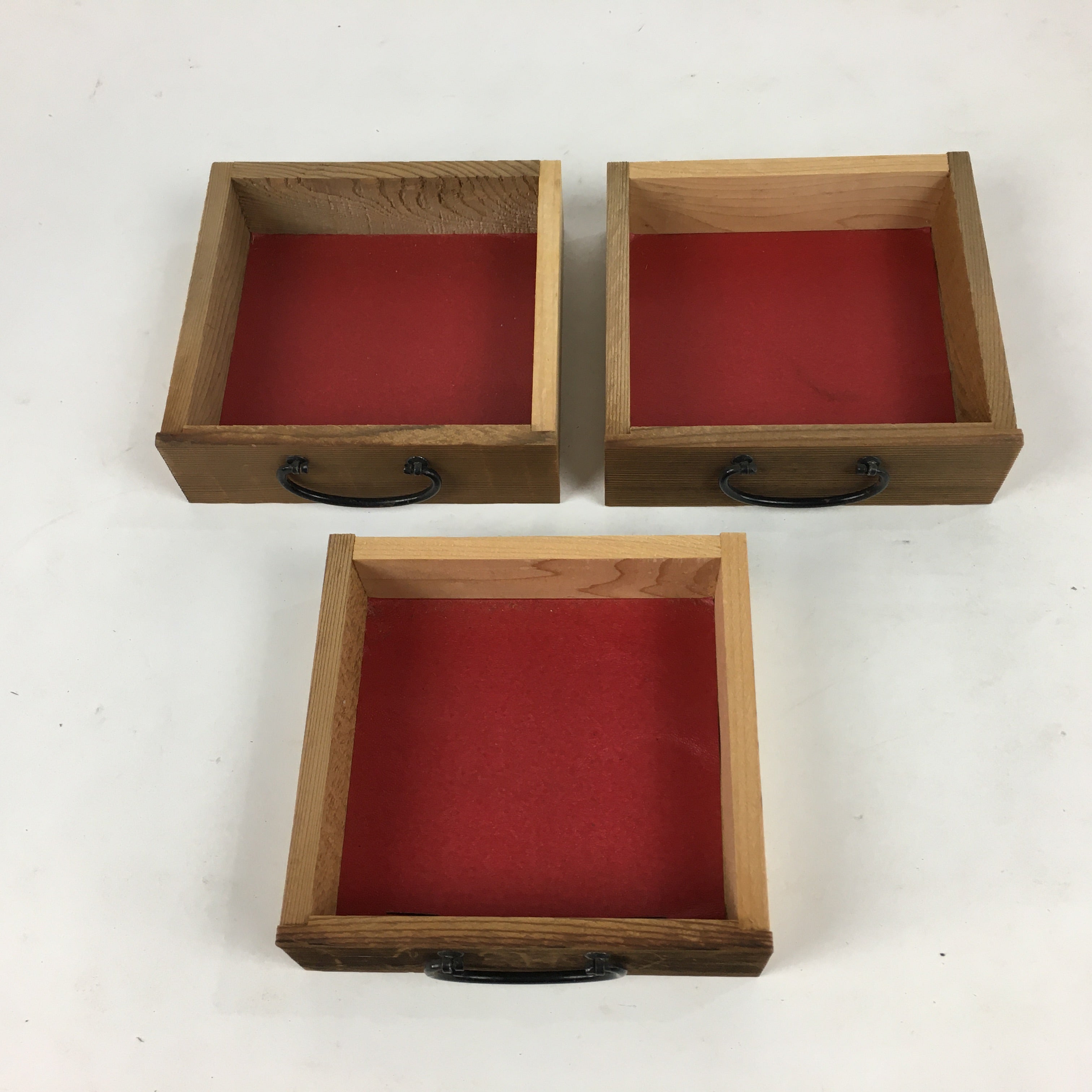Japanese Wooden Sewing Box Vtg Haribako Chest Tansu 3 Drawers T299