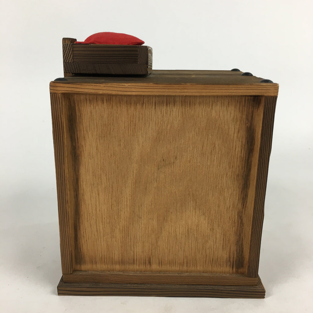 Japanese Wooden Sewing Box Vtg Haribako Chest Tansu 3 Drawers T299