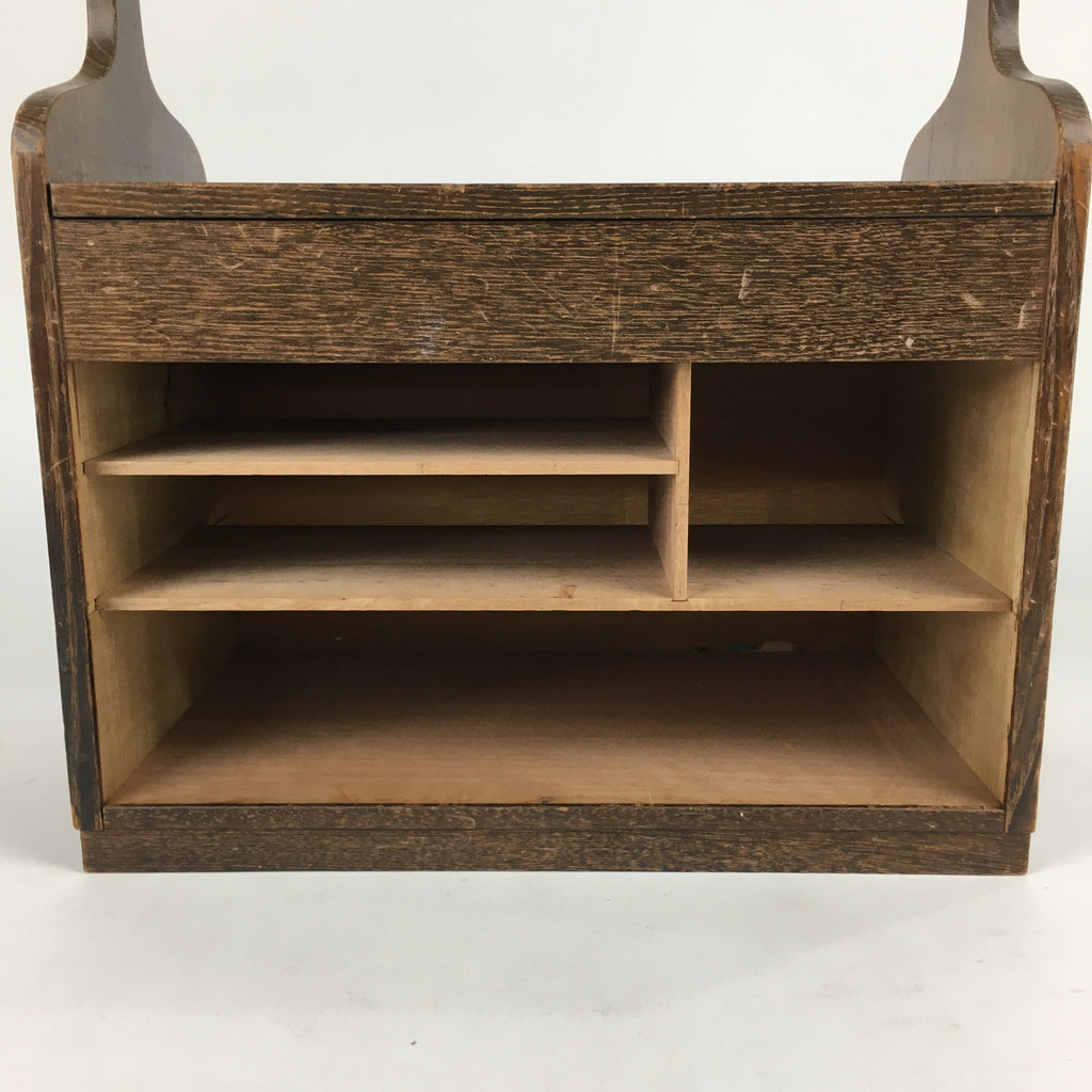 Japanese Wooden Sewing Box Vtg Haribako Chest Tansu 4 Drawers Brown T276