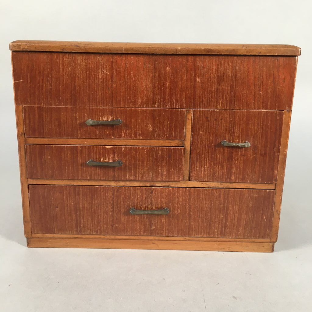 Japanese Wooden Sewing Box Vtg Haribako Chest Tansu 4 Drawers T224