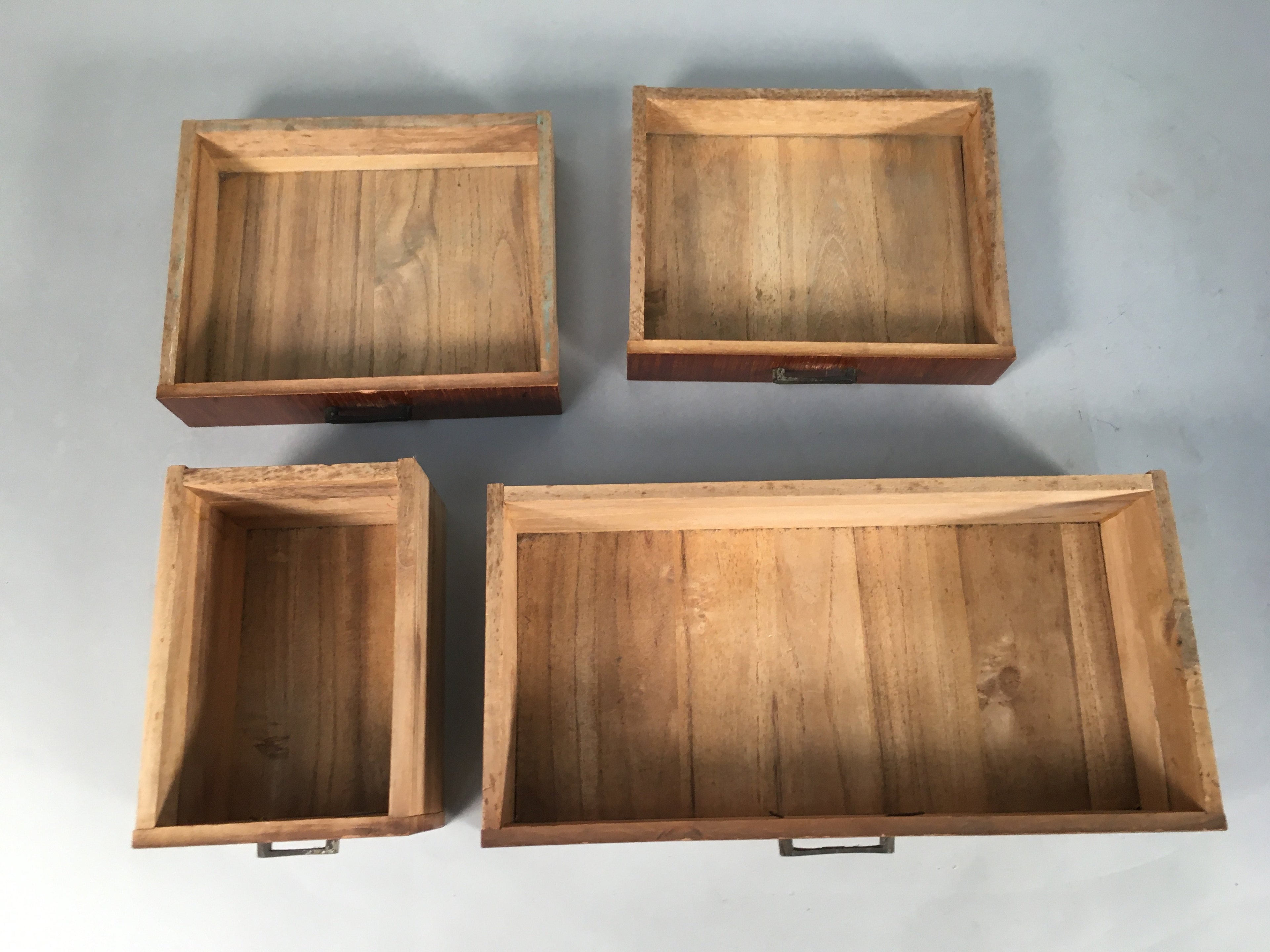 Japanese Wooden Sewing Box Vtg Haribako Chest Tansu 4 Drawers T224