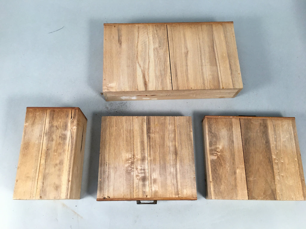 Japanese Wooden Sewing Box Vtg Haribako Chest Tansu 4 Drawers T231