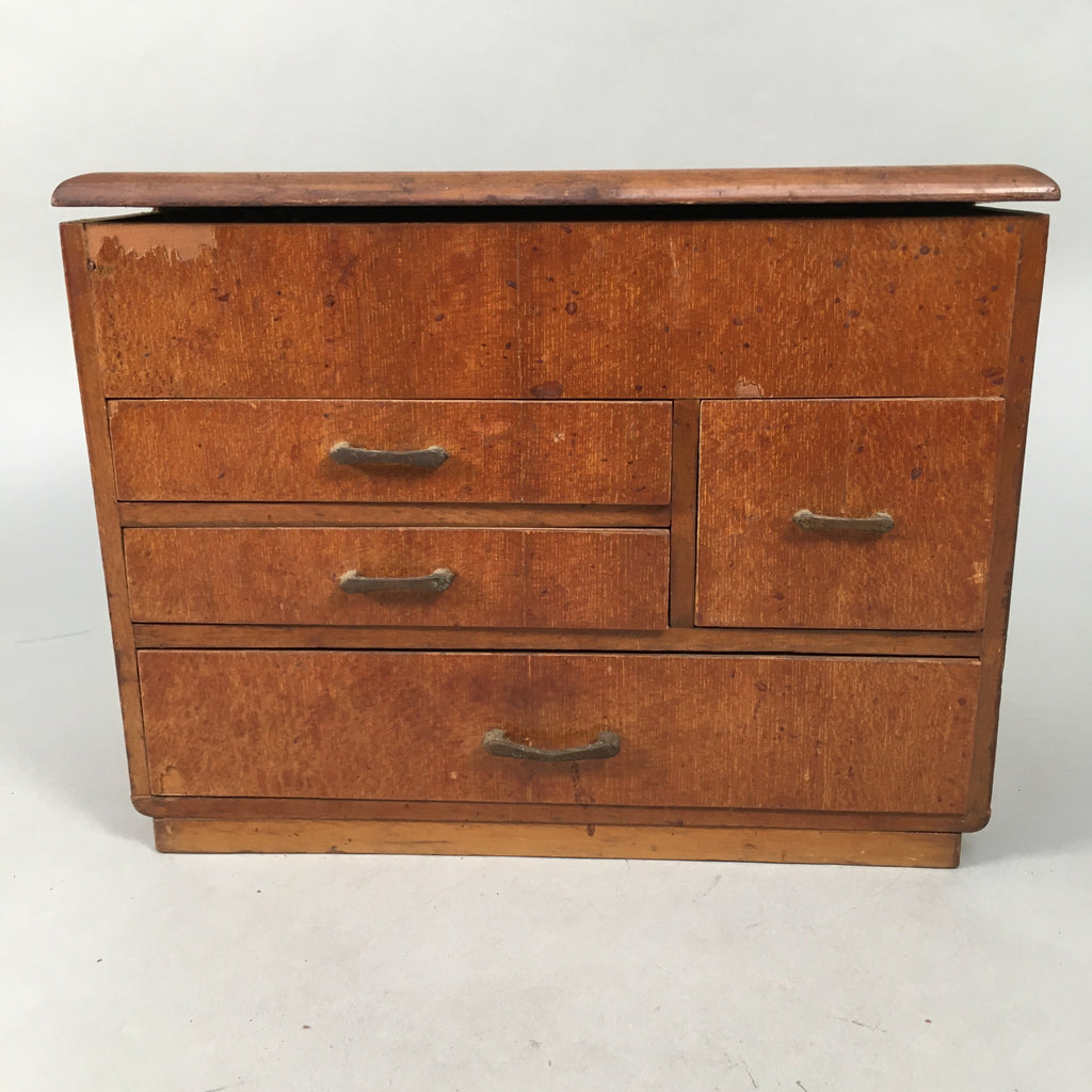 Japanese Wooden Sewing Box Vtg Haribako Chest Tansu 4 Drawers T231