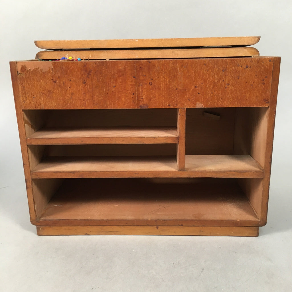 Japanese Wooden Sewing Box Vtg Haribako Chest Tansu 4 Drawers T231