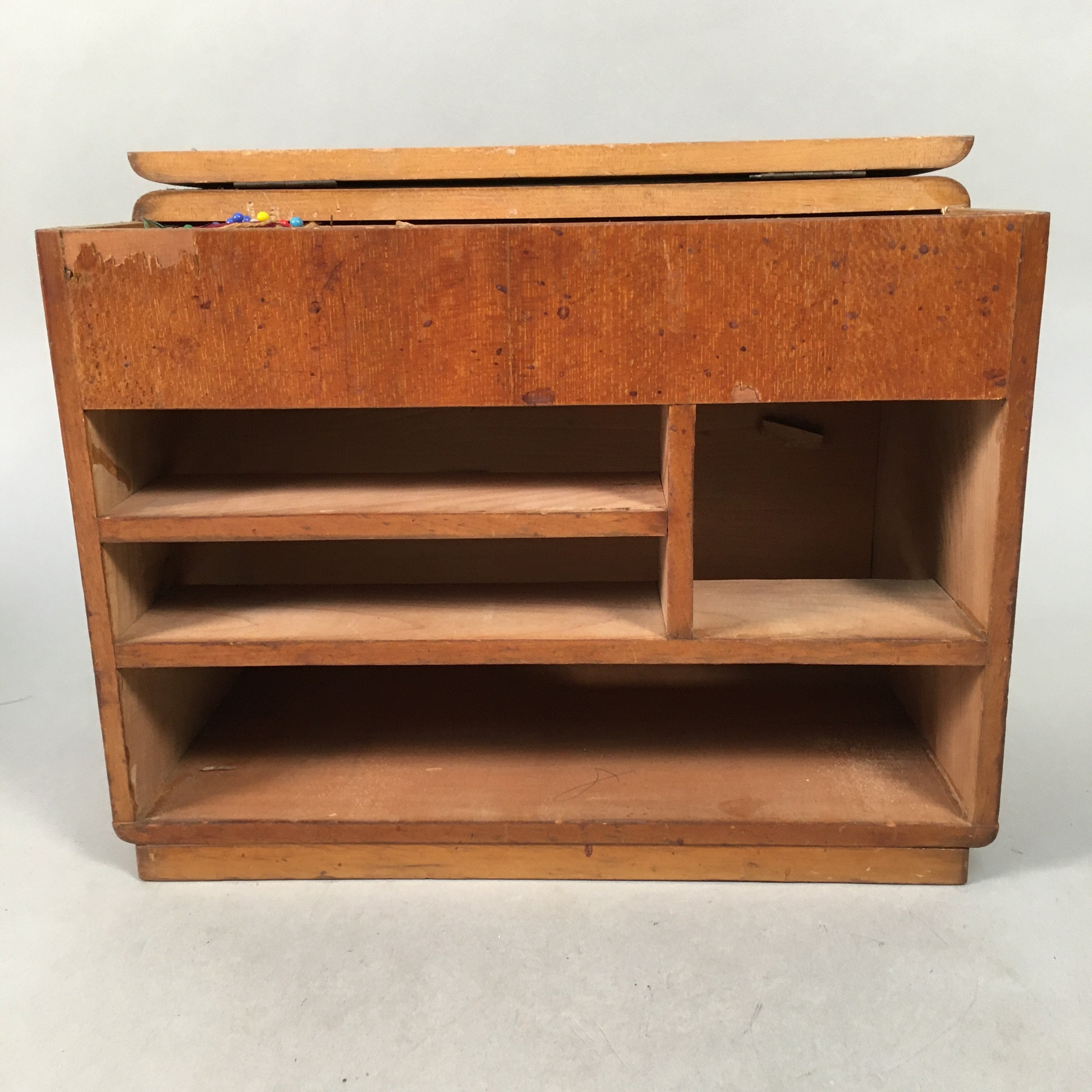 Japanese Wooden Sewing Box Vtg Haribako Chest Tansu 4 Drawers T231