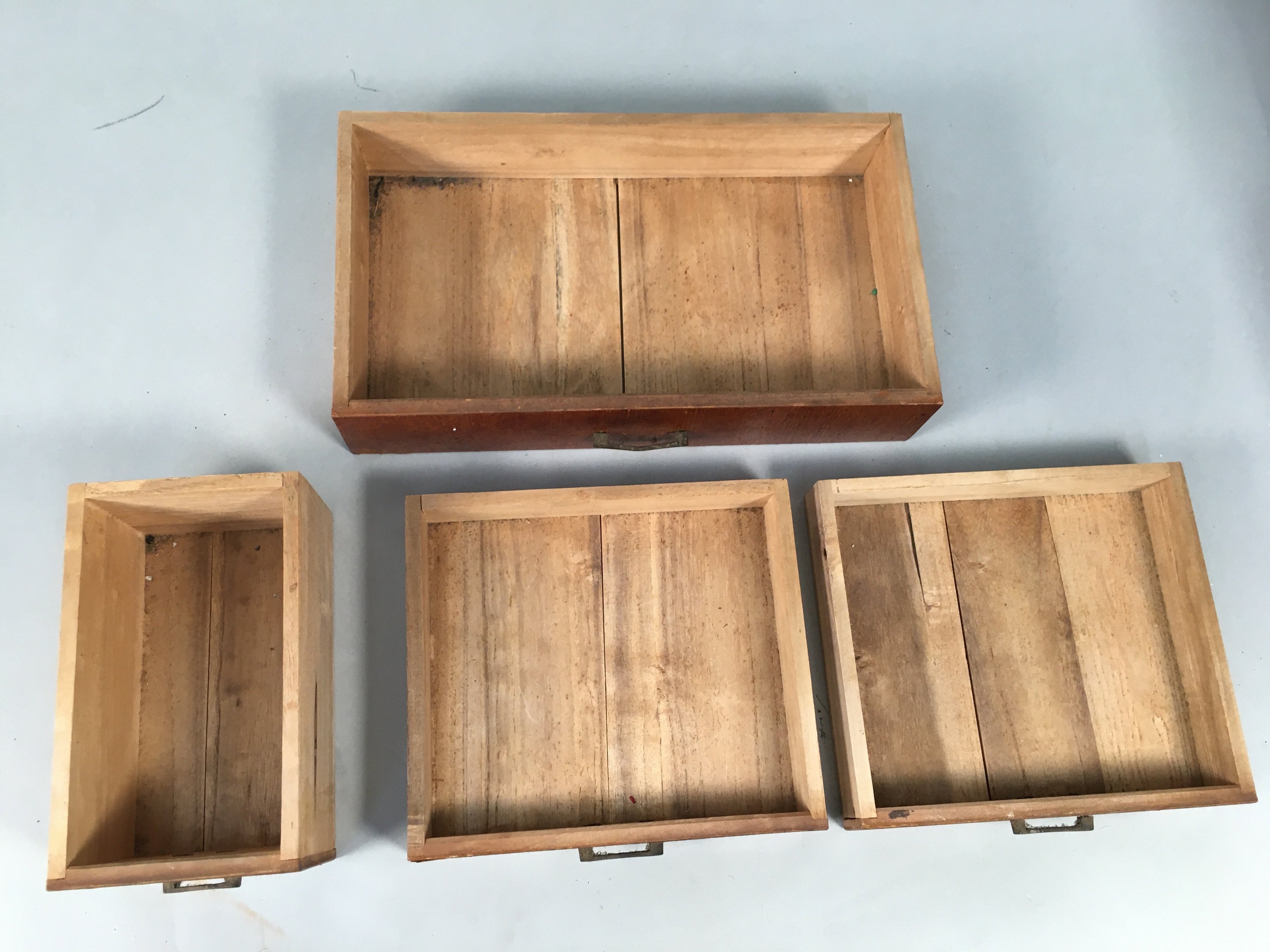 Japanese Wooden Sewing Box Vtg Haribako Chest Tansu 4 Drawers T231