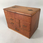 Japanese Wooden Sewing Box Vtg Haribako Chest Tansu 4 Drawers T231