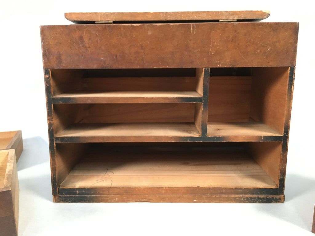 Japanese Wooden Sewing Box Vtg Haribako Chest Tansu 4 Drawers T234