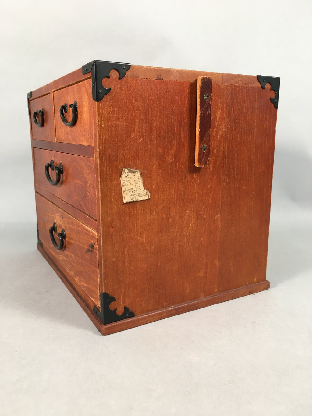 Japanese Wooden Sewing Box Vtg Haribako Chest Tansu 4 Drawers T235