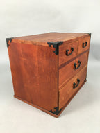 Japanese Wooden Sewing Box Vtg Haribako Chest Tansu 4 Drawers T235