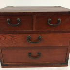 Japanese Wooden Sewing Box Vtg Haribako Chest Tansu 4 Drawers T262