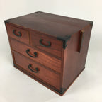 Japanese Wooden Sewing Box Vtg Haribako Chest Tansu 4 Drawers T262