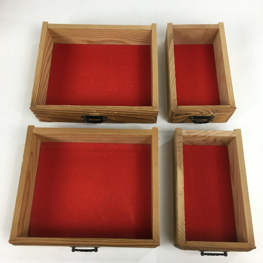 Japanese Wooden Sewing Box Vtg Haribako Chest Tansu 4 Drawers T266