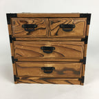 Japanese Wooden Sewing Box Vtg Haribako Chest Tansu 4 Drawers T266