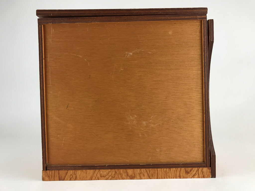 Japanese Wooden Sewing Box Vtg Haribako Tansu Folding Table Cabinet T332