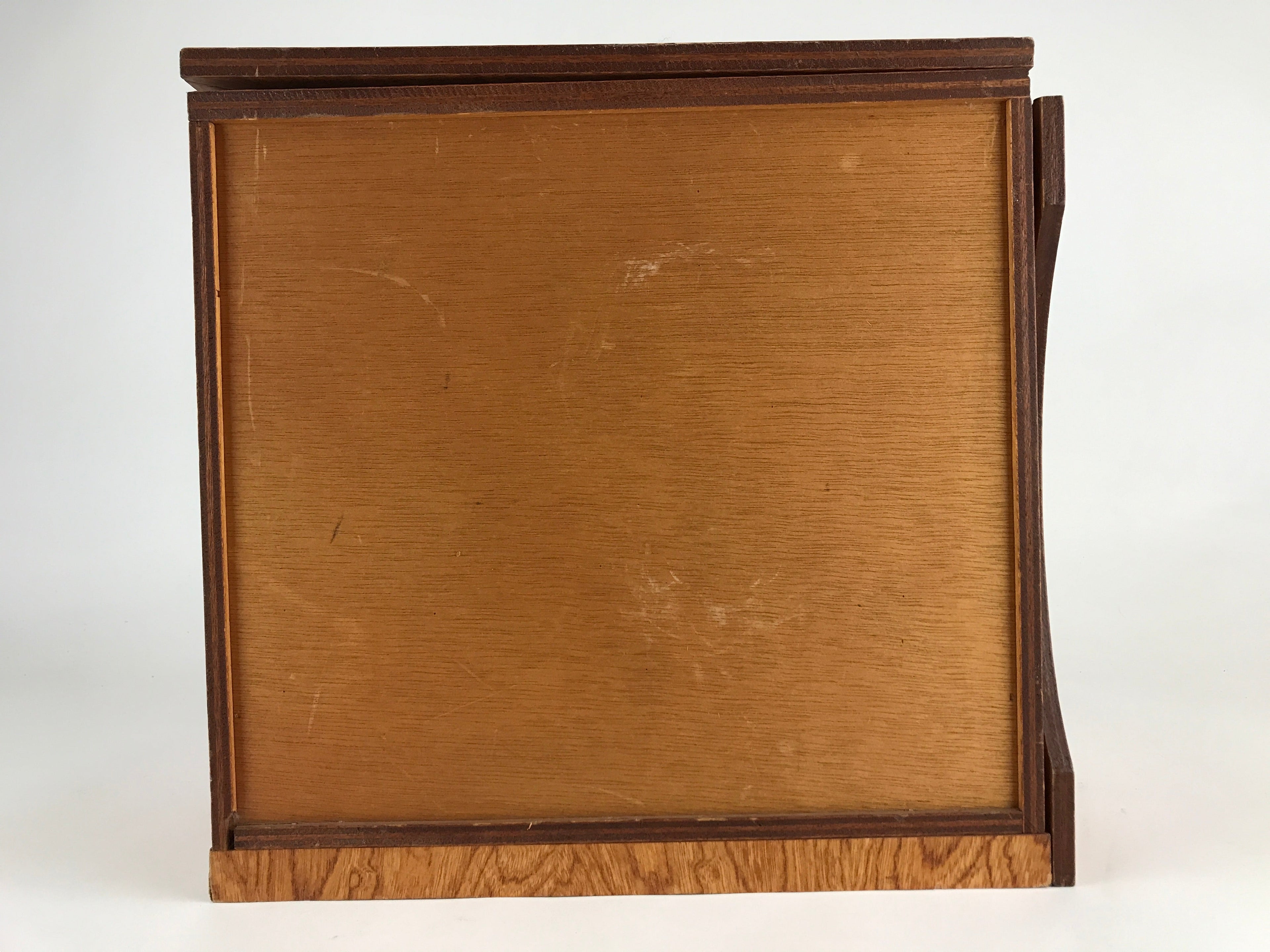 Japanese Wooden Sewing Box Vtg Haribako Tansu Folding Table Cabinet T332