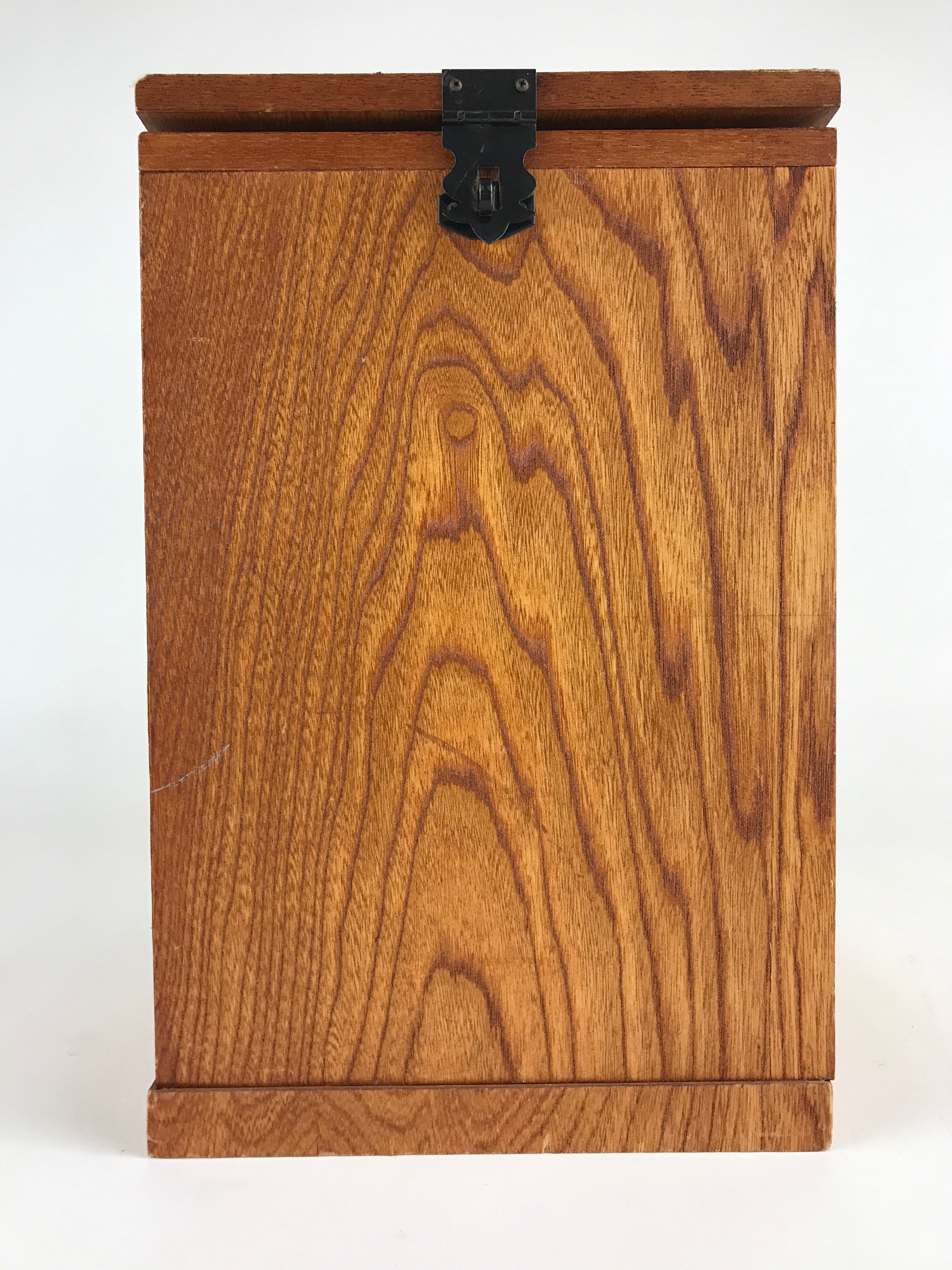 Japanese Wooden Sewing Box Vtg Haribako Tansu Folding Table Cabinet T332