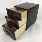 Japanese Wooden Sewing Box Vtg Kamakura Bori Haribako Chest Tansu 3 Drawers T254